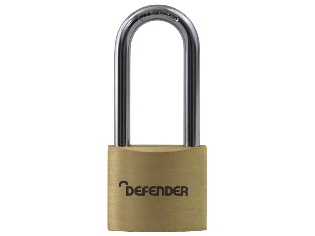 DEFENDER Defender Padlock Long Shackle Brass 40mm DFBP4/2.5 DFBP4/2.5
