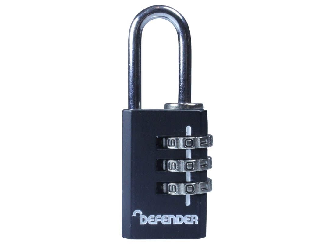 DEFENDER Diecast 3 Wheel Combination Padlock 20mm DFCOMBI20 DFCOMBI20