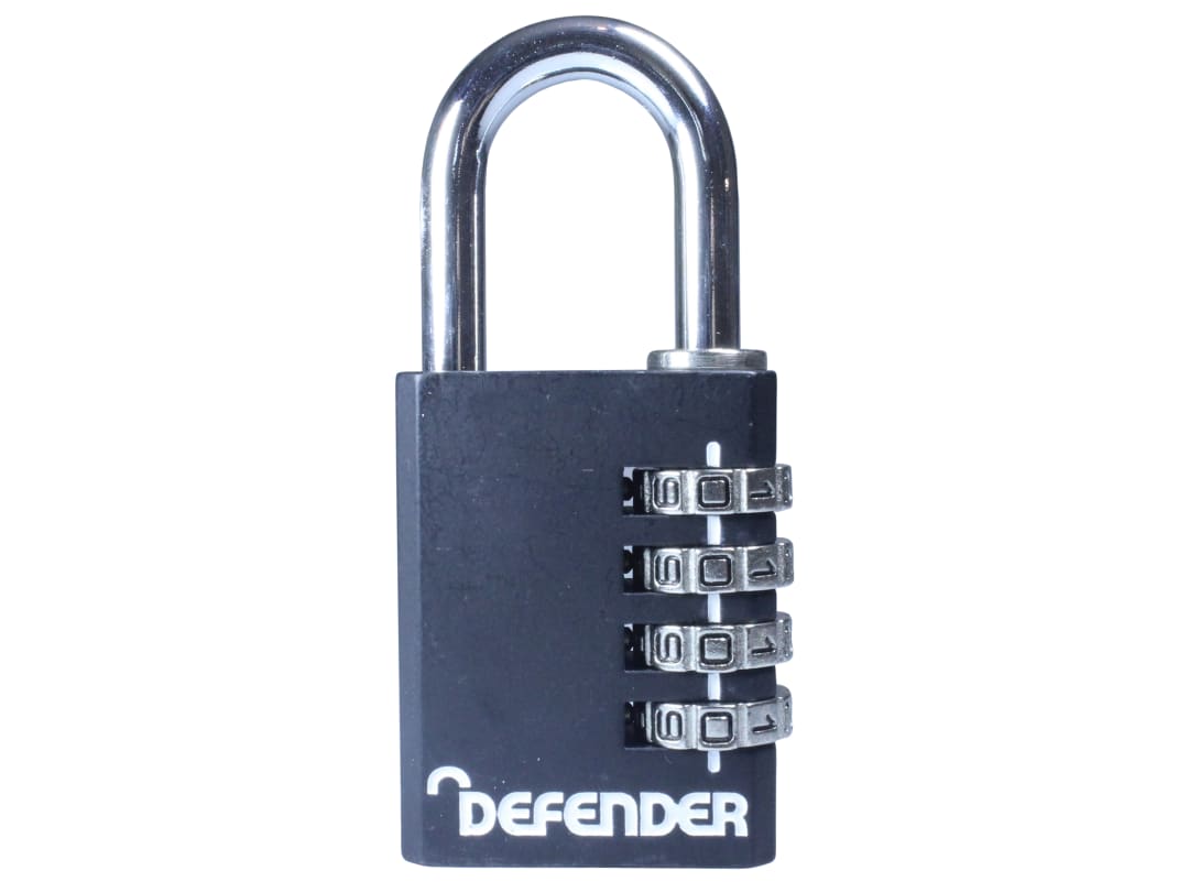DEFENDER Diecast 4 Wheel Combination Padlock 40mm DFCOMBI40 DFCOMBI40