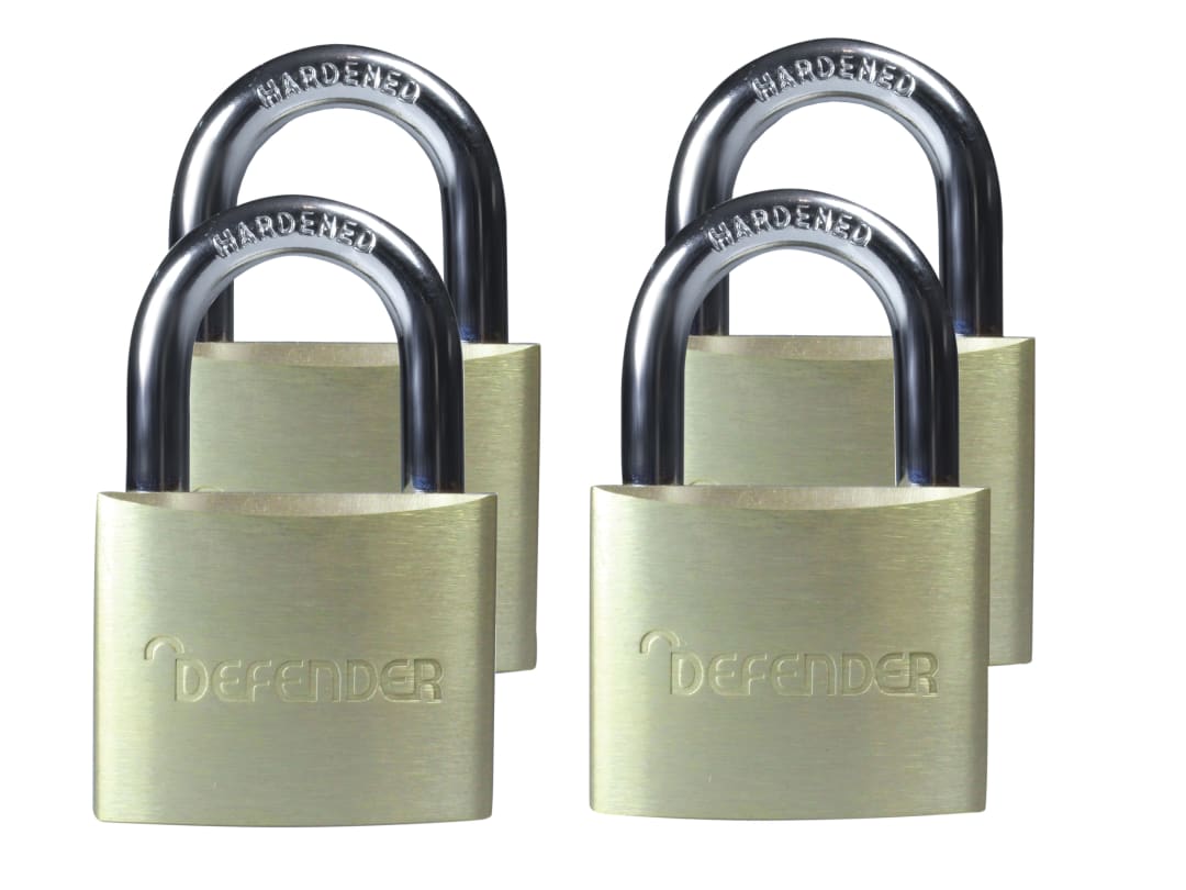 DEFENDER Aluminium Padlock Quad Pack 40mm DFAL4Q