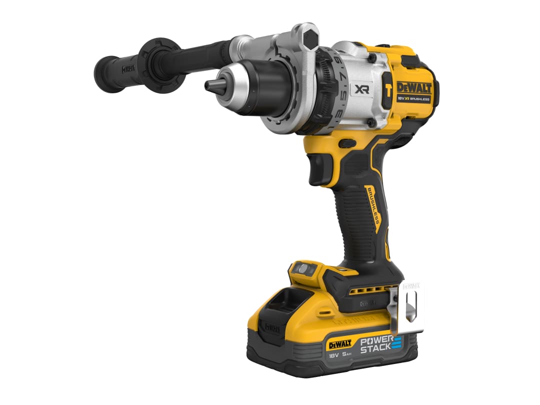 DEWALT Power Tools DCD1007H2T Hammer Drill 18V 2 x 5.0Ah POWERSTACK™ Li-ion DCD1007H2T-GB