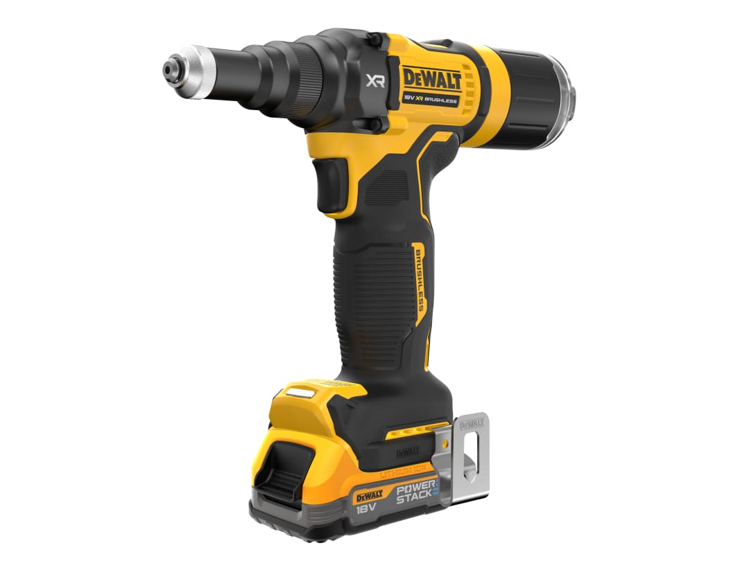 DEWALT Power Tools DCF403E1T XR 3/16in Brushless Riveter 1 x 1.7Ah POWERSTACK™ Li-ion DCF403E1T-GB