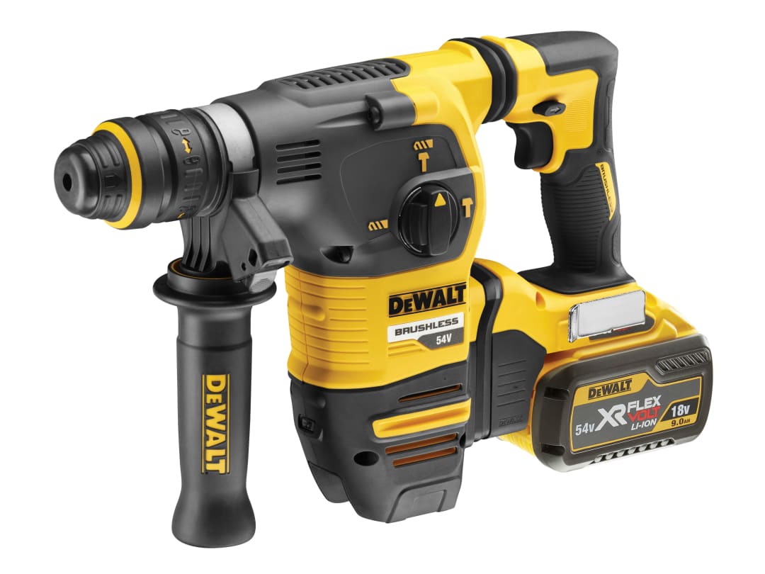 DEWALT Power Tools DCH334X2 Brushless Q/C Chuck SDS Plus Hammer 54V 2 x 9.0Ah Li-ion DCH334X2-GB