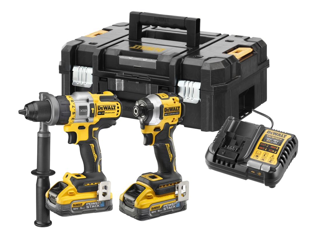 DEWALT Power Tools DCK2052H2 POWERSTACK™ Twin Kit 2 x 5.0Ah Li-ion DCK2052H2T-GB