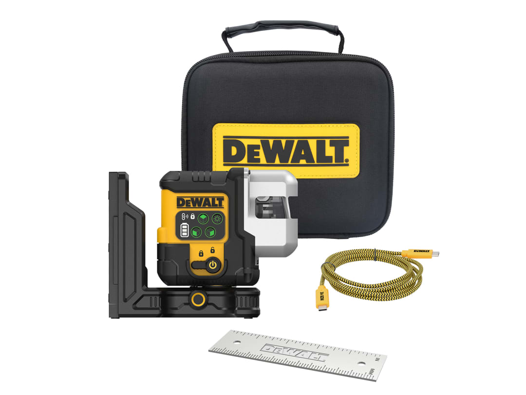 DEWALT Power Tools DCLE14301 USB 3 x 180 Degree Green Beam Laser DCLE14301GB-XJ