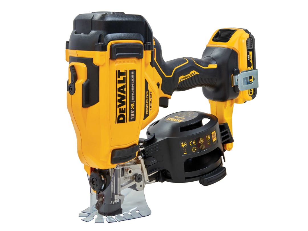 DEWALT Power Tools DCN45RND2 XR Brushless Roofing Coil Nailer 18V 2 x 2.0Ah Li-ion DCN45RND2-GB