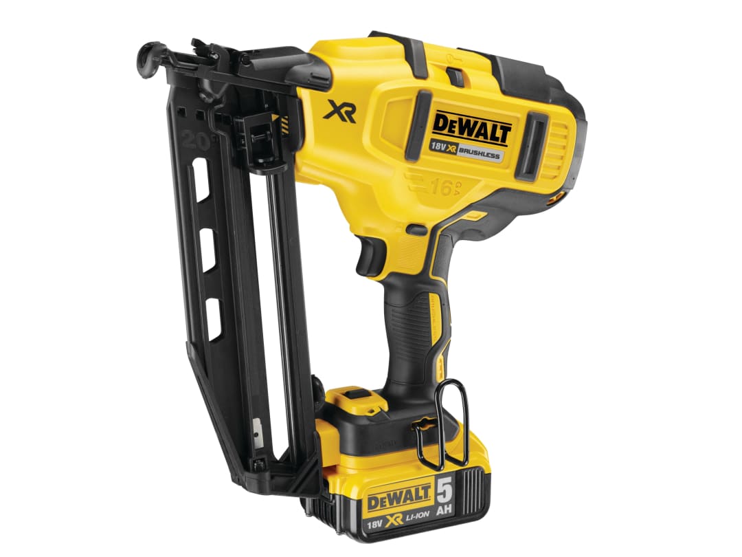 DEWALT Power Tools DCN660P2 Cordless XR Brushless Second Fix Nailer 18V 2 x 5.0Ah Li-ion DCN660P2-GB