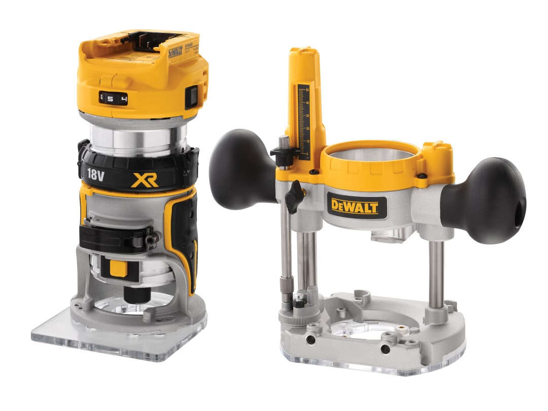 DEWALT Power Tools DCW604NT XR 1/4in Twin Base Router 18V Bare Unit DCW604NT-XJ