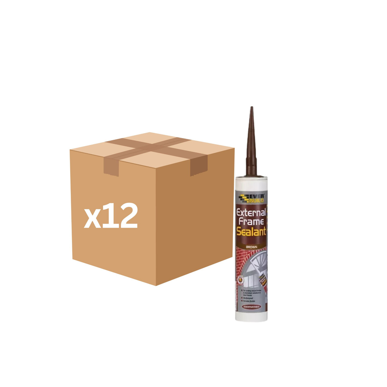 Everbuild Sika External Frame Acrylic Sealant Brown 290ml 483170