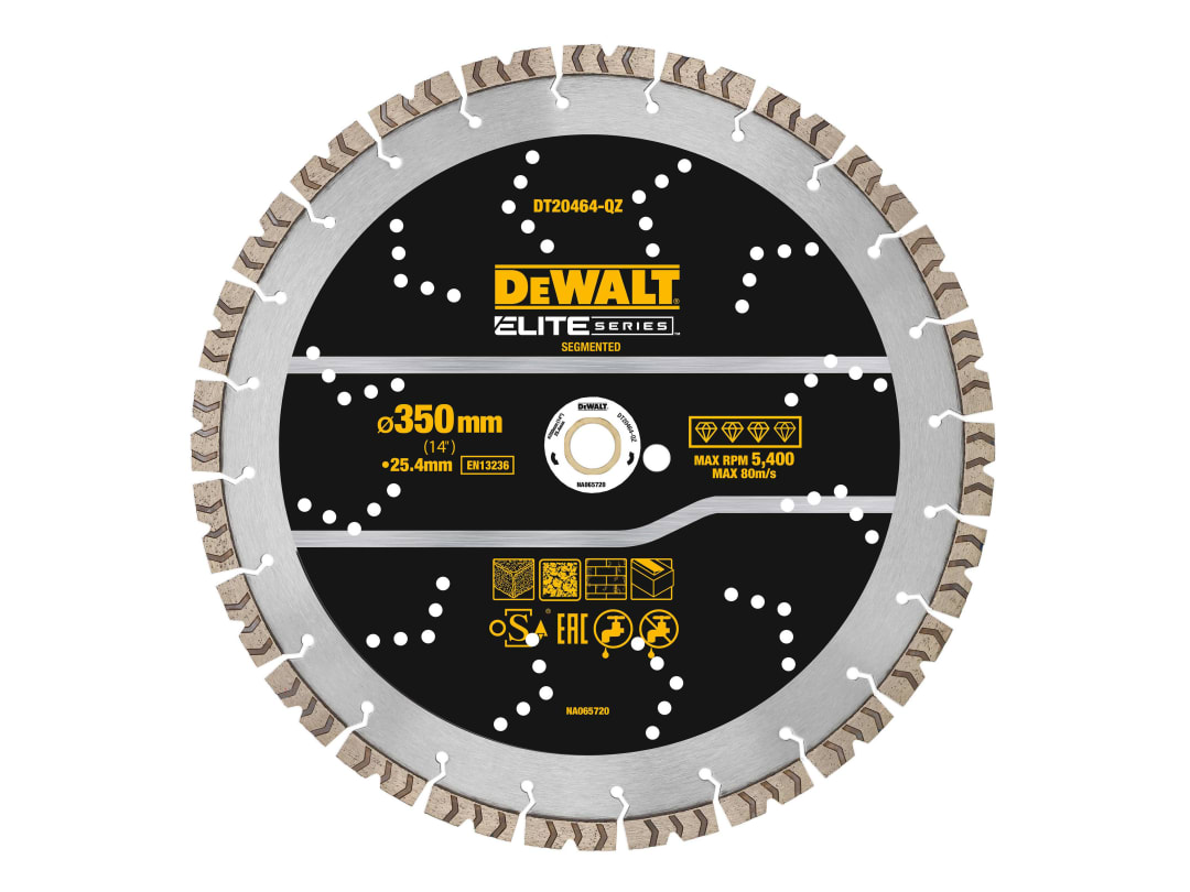 DEWALT Power Tools ELITE SERIES™ All Purpose Diamond Segmented Wheel 350 x 25.4mm DT20464-QZ