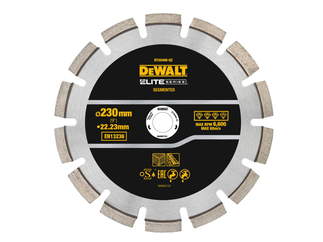 DEWALT Power Tools ELITE SERIES™ Asphalt Diamond Segmented Wheel 230 x 22.23mm DT20466-QZ