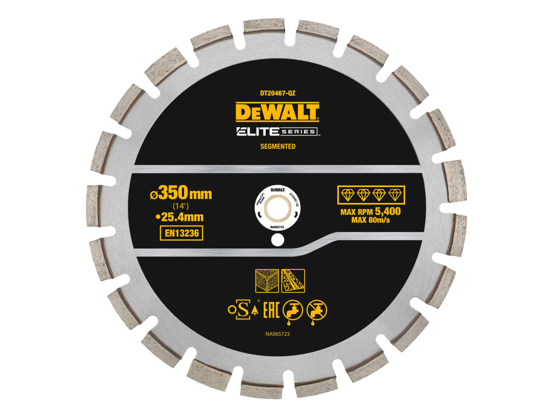 DEWALT Power Tools ELITE SERIES™ Asphalt Diamond Segmented Wheel 350 x 25.4mm DT20467-QZ