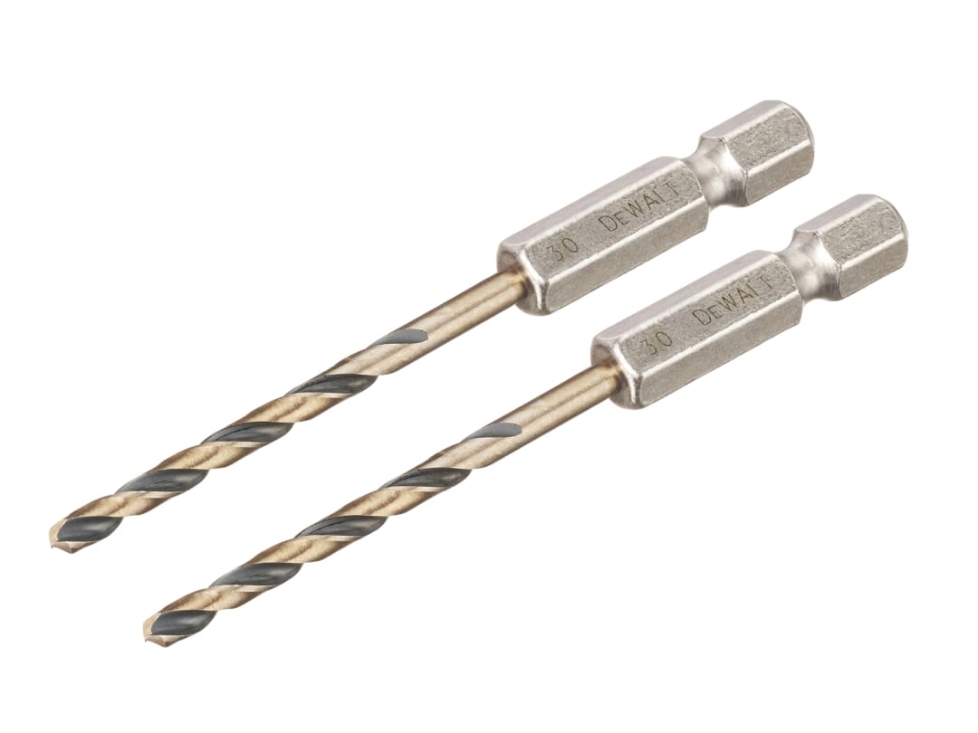 DEWALT Power Tools BLACK&GOLD Hex HSS-G Drill Bits (2) 3.0mm DT20602-QZ