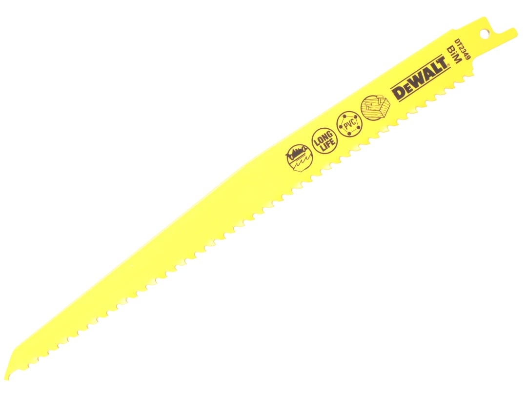DEWALT Power Tools Bi-Metal Reciprocating Blade for Wood with Nails 228mm (Pack 5) DT2349-QZ