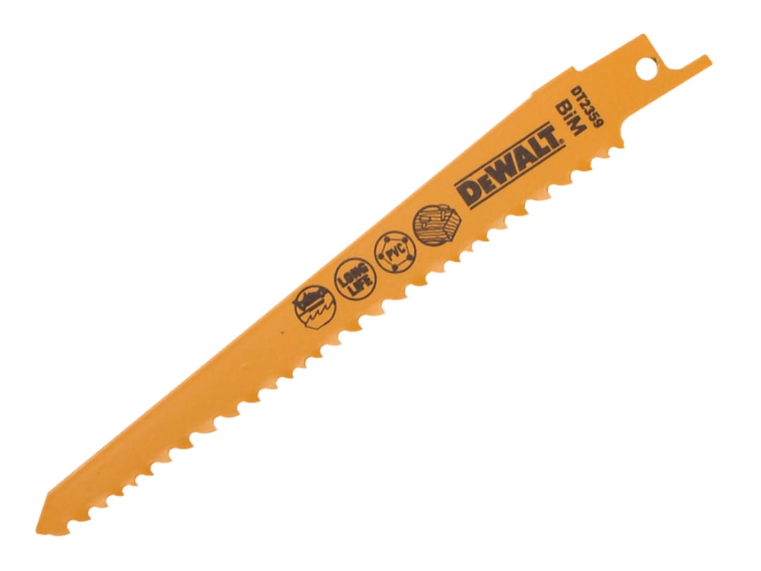 DEWALT Power Tools Bi-Metal Reciprocating Blade for Wood with Nails 152mm (Pack 5) DT2359-QZ