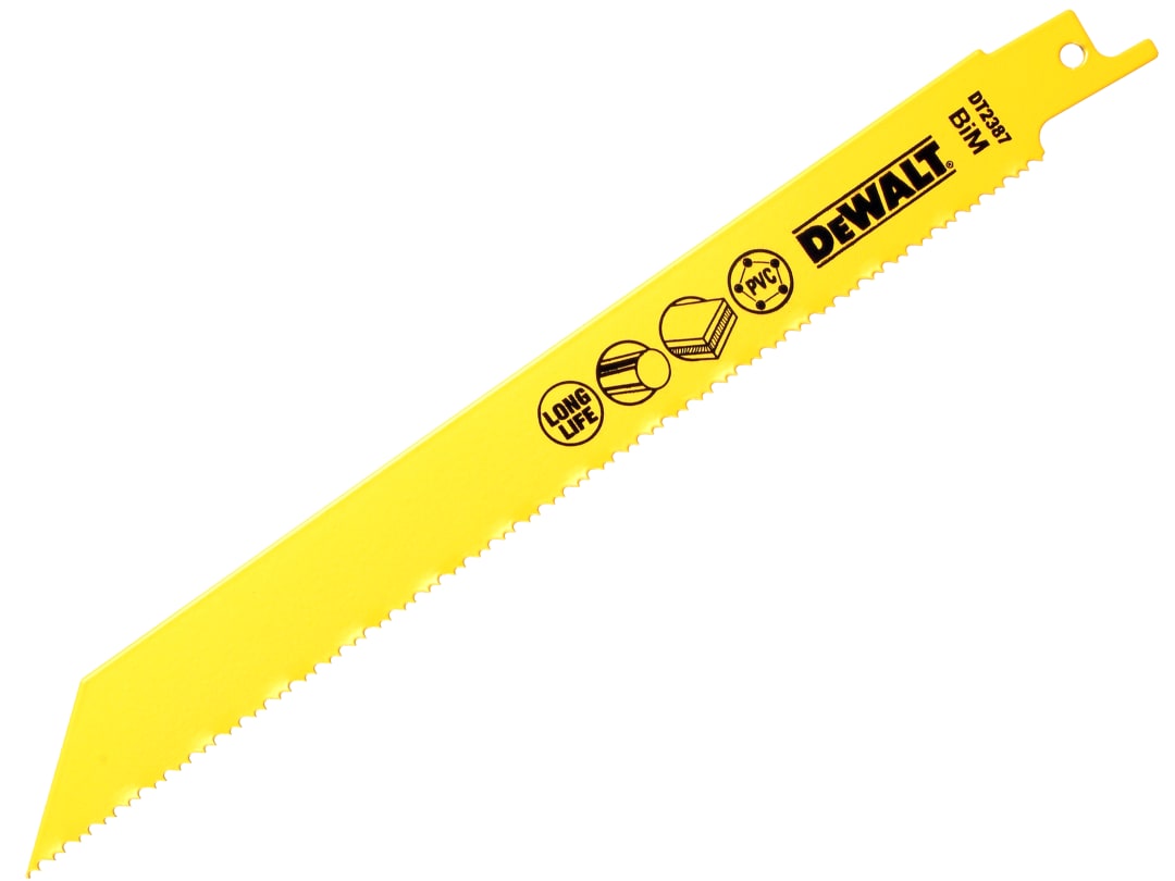 DEWALT Power Tools Bi-Metal Reciprocating Blade for Plastic & Pipes 203mm (Pack 5) DT2387-QZ