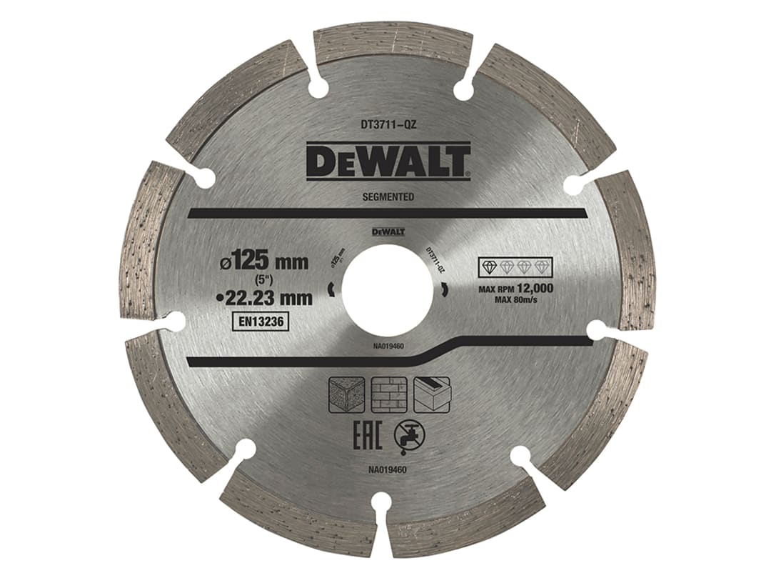 DEWALT Power Tools DT3711 Segmented Diamond Cutting Disc 125 x 22.23mm DT3711QZ