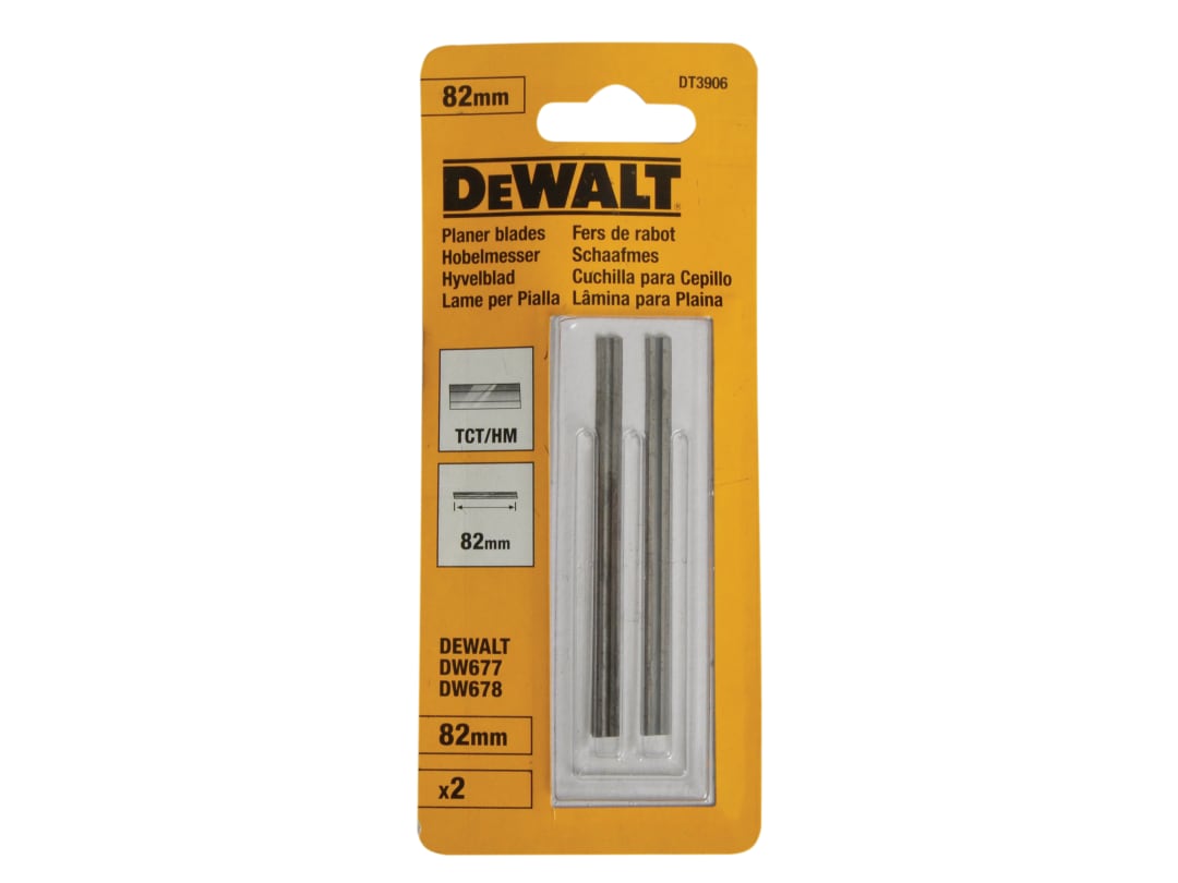 DEWALT Power Tools DT3906 TCT Reversible Planer Blades 82mm (Pack 2) DT3906-QZ