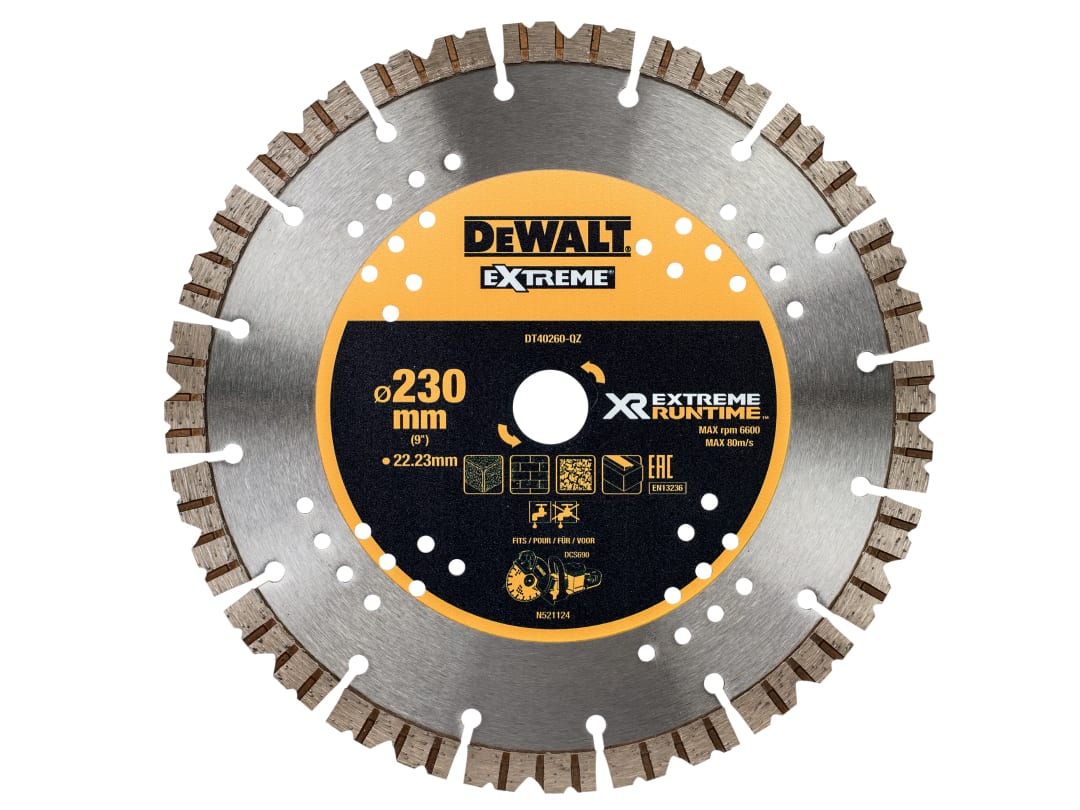 DEWALT Power Tools DT40260 Extreme Diamond Cutting Blade 230 x 22.23mm DT40260-QZ