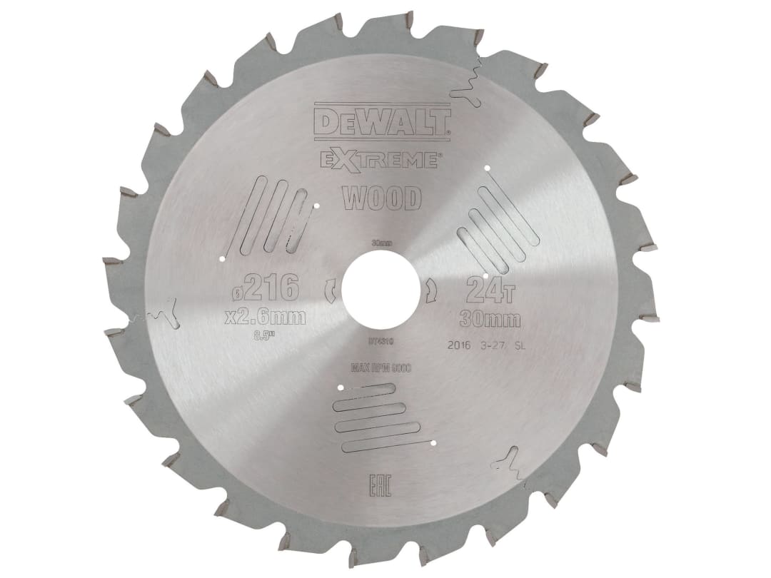 DEWALT Power Tools Series 60 Circular Saw Blade 216 x 30mm x 24T ATB/Neg DT4310-QZ