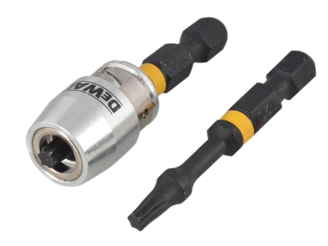 DEWALT Power Tools Impact Torsion Bits TX0 x 50mm (x2) and Magnetic Screwlock Sleeve DT70537T-QZ