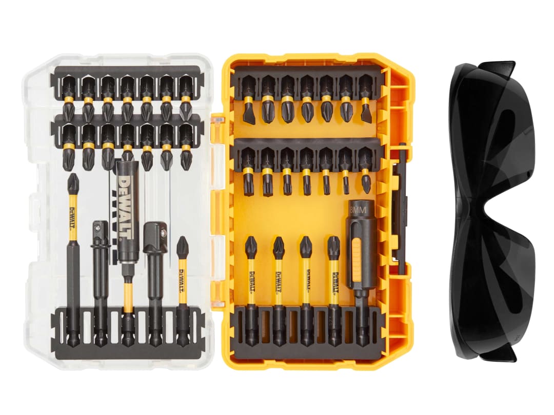 DEWALT Power Tools DT70740T FLEXTORQ™ Bit Set, 38 Piece + Safety Glasses DT70740T-QZ