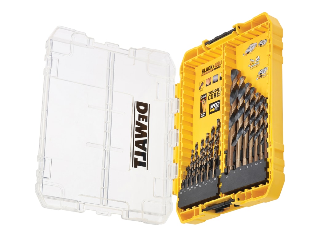 DEWALT Power Tools DT70755 BLACK&GOLD HSS Drill Set, 21 Piece DT70755-QZ