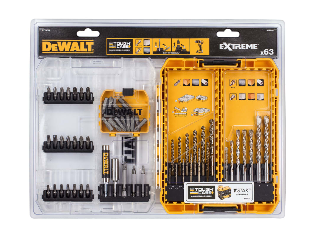 DEWALT Power Tools DT70759 Mixed Drill & Bit Set, 63 Piece DT70759-QZ