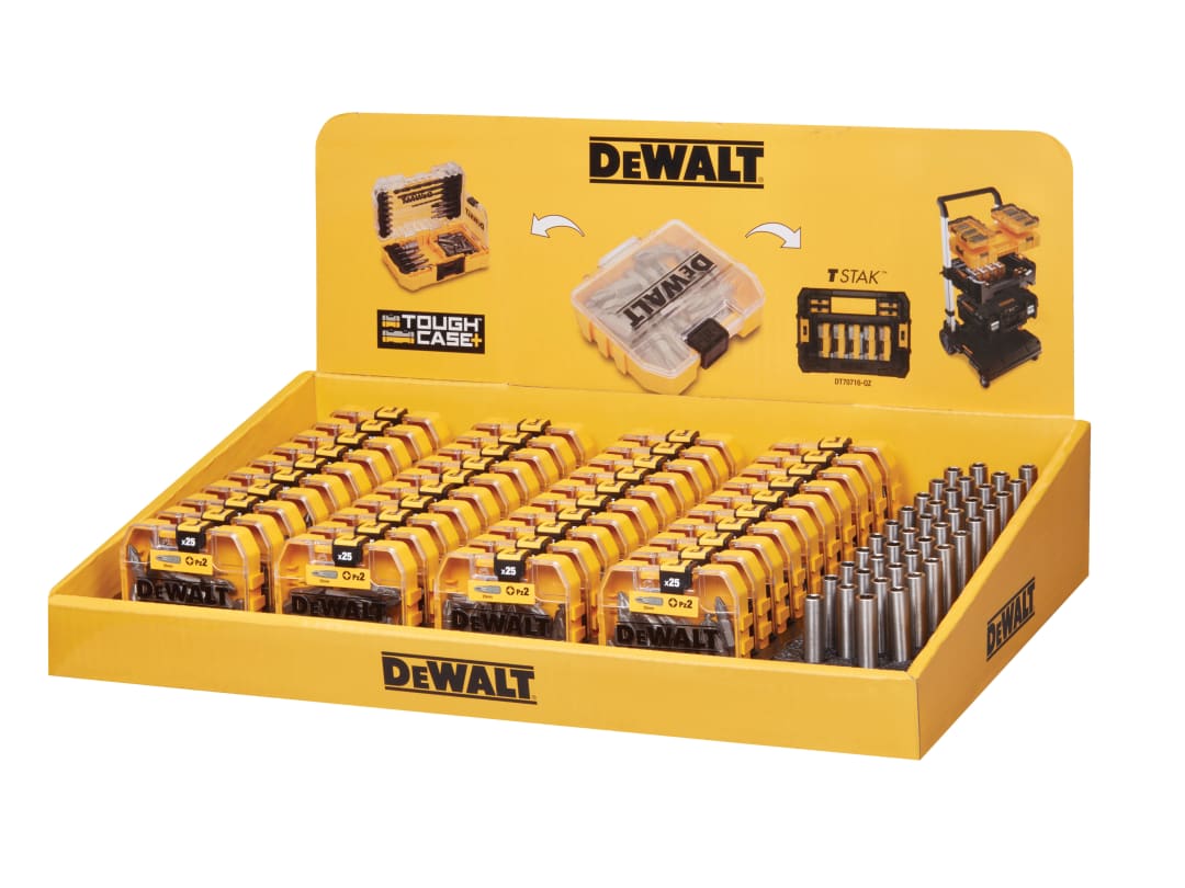 DEWALT Power Tools DT71706 PZ2 Bit 25mm Display of 40 + 40 Mag Bit Holders DT71706-QZ