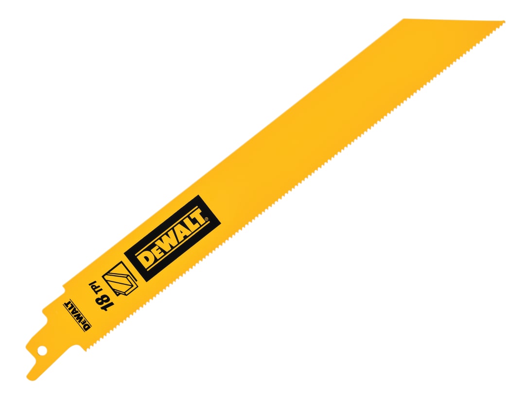 DEWALT Power Tools Bi-Metal 1in High Metal Reciprocating Blade 228mm x 18 TPI (Pack 5) DT90388-QZ