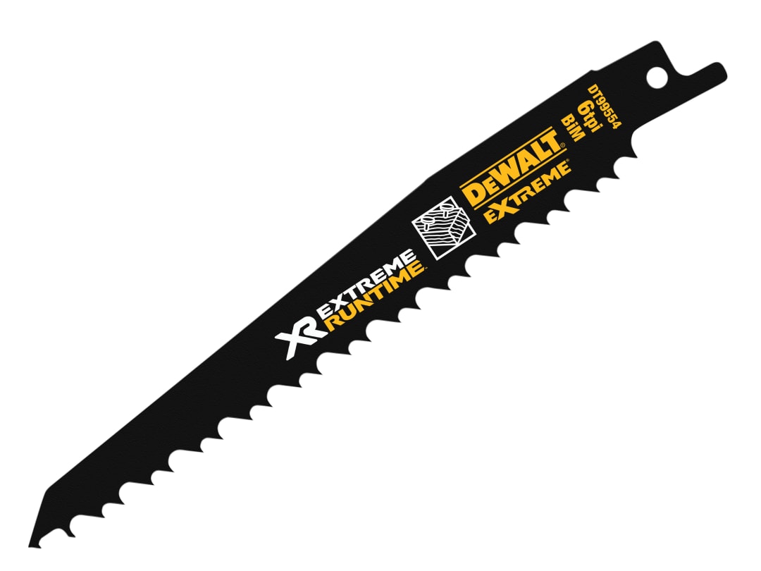 DEWALT Power Tools XR Wood with Nails Reciprocating Blade 152mm 4/6 TPI (Pack 5) DT99554-QZ