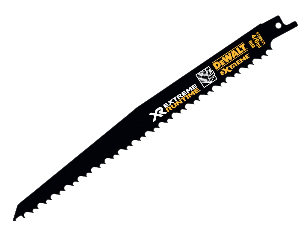 DEWALT Power Tools XR Wood With Nails Reciprocating Blade 230mm 4/6 TPI (Pack 5) DT99555-QZ
