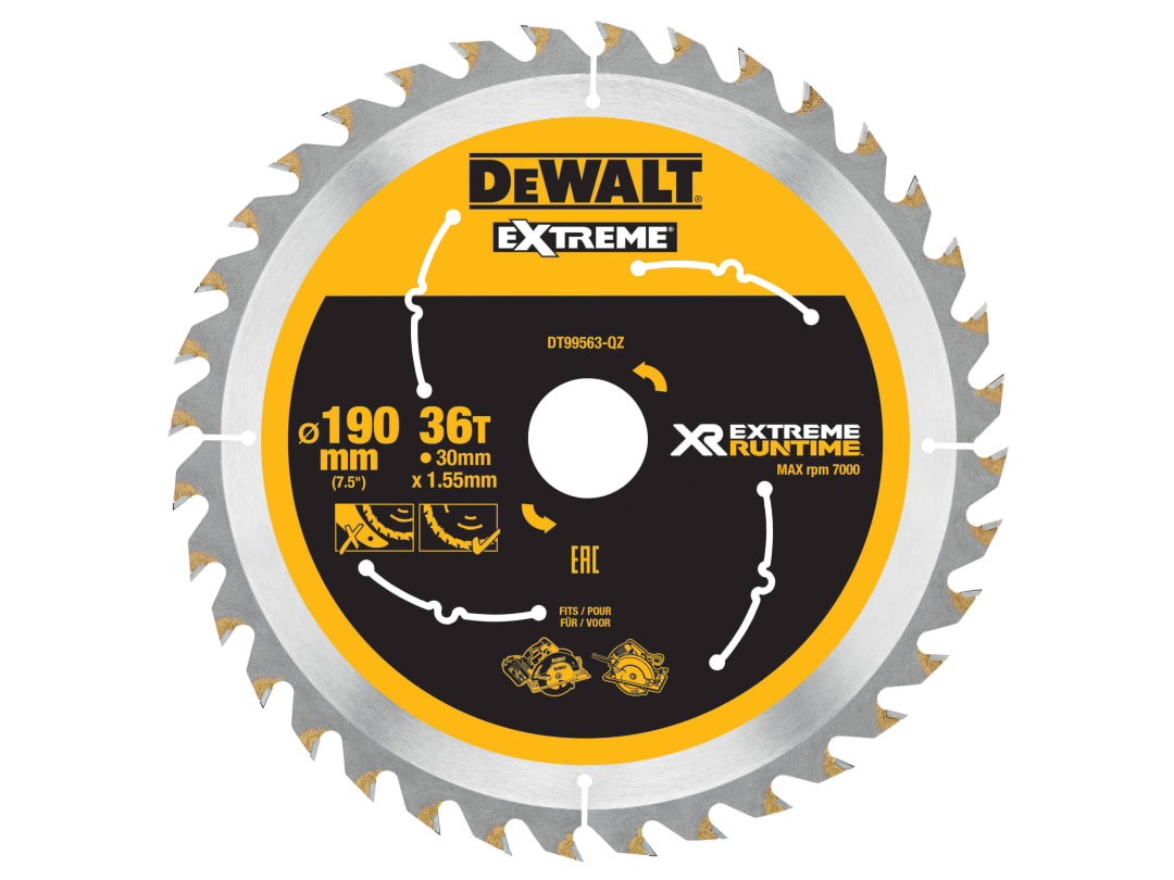 DEWALT Power Tools XR FlexVolt Circular Saw Blade 190 x 30mm x 36T DT99563-QZ
