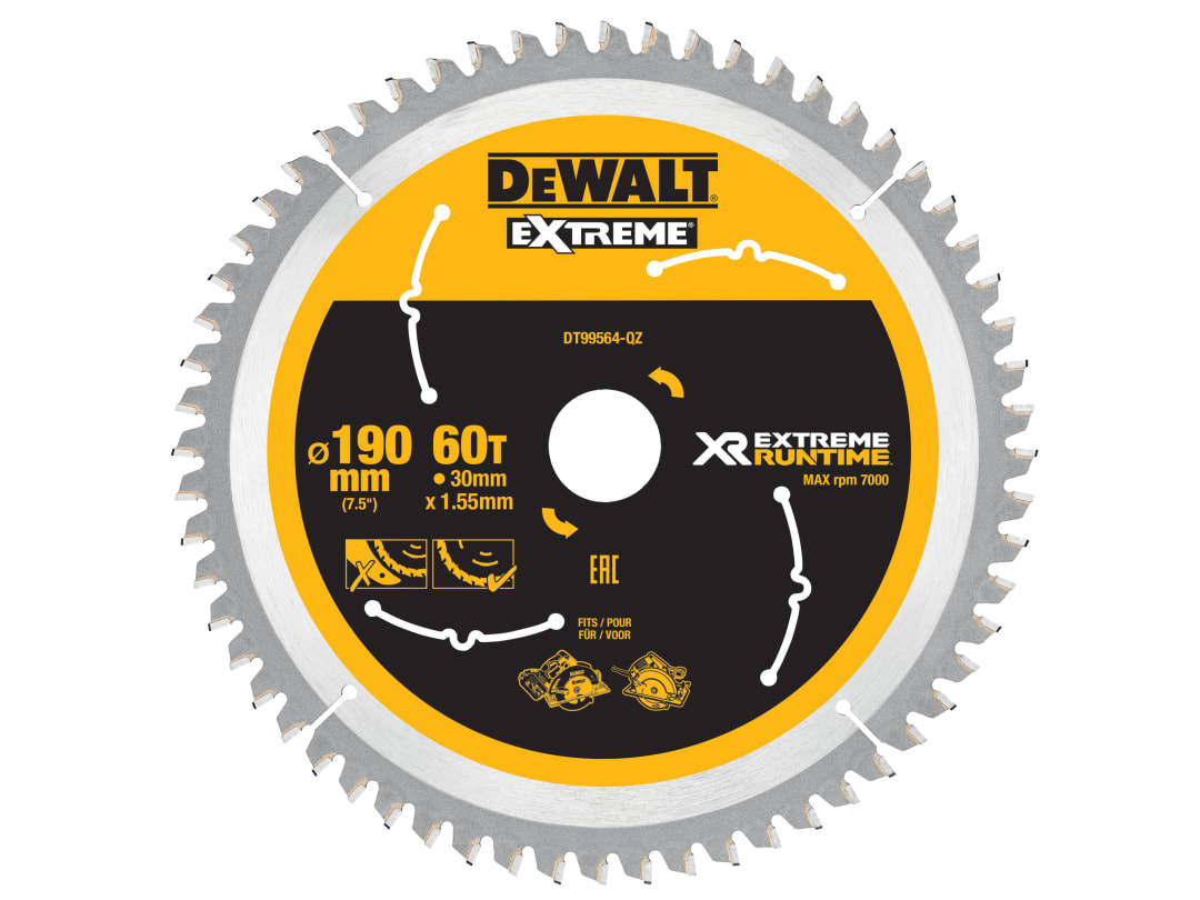 DEWALT Power Tools XR FlexVolt Circular Saw Blade 190 x 30mm x 60T DT99564-QZ
