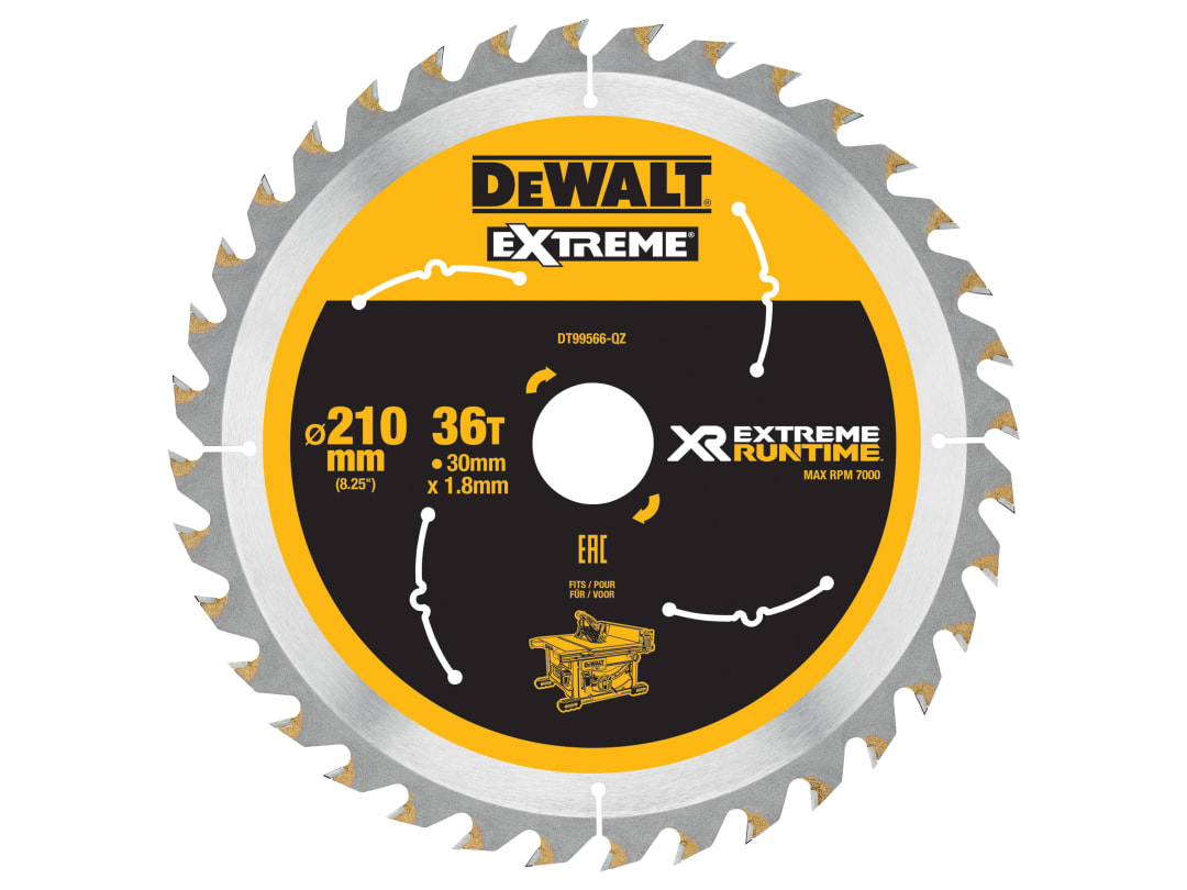 DEWALT Power Tools XR FlexVolt Table Saw Blade 210 x 30mm x 36T DT99566-QZ