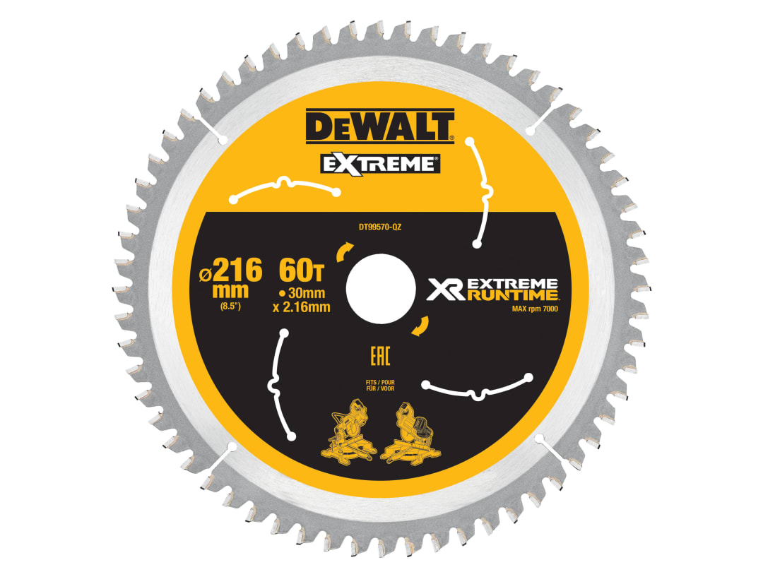 DEWALT Power Tools XR FlexVolt Circular Saw Blade 216 x 30mm x 60T DT99570-QZ
