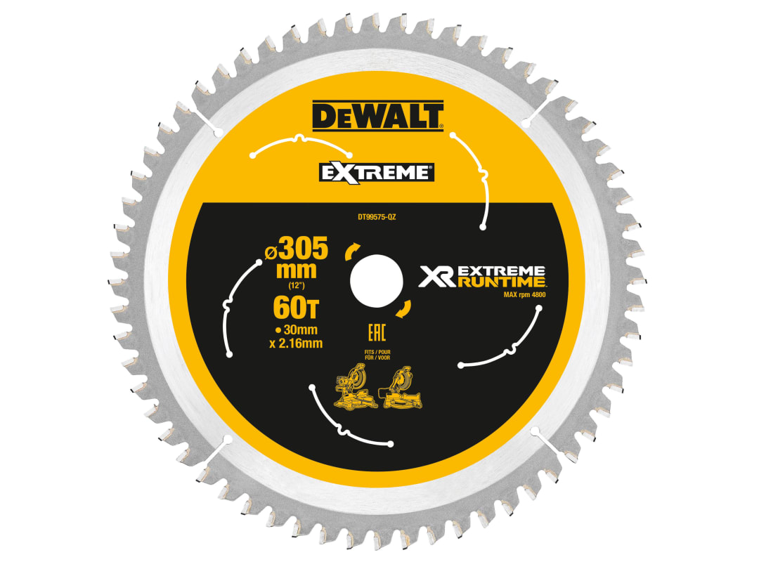 DEWALT Power Tools XR FlexVolt Mitre Saw Blade 305 x 30mm x 60T DT99575-QZ