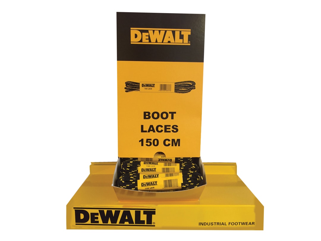 DEWALT Power Tools Polyester/Cotton Boot Laces 150cm In Dispenser (60 Pairs) LACES