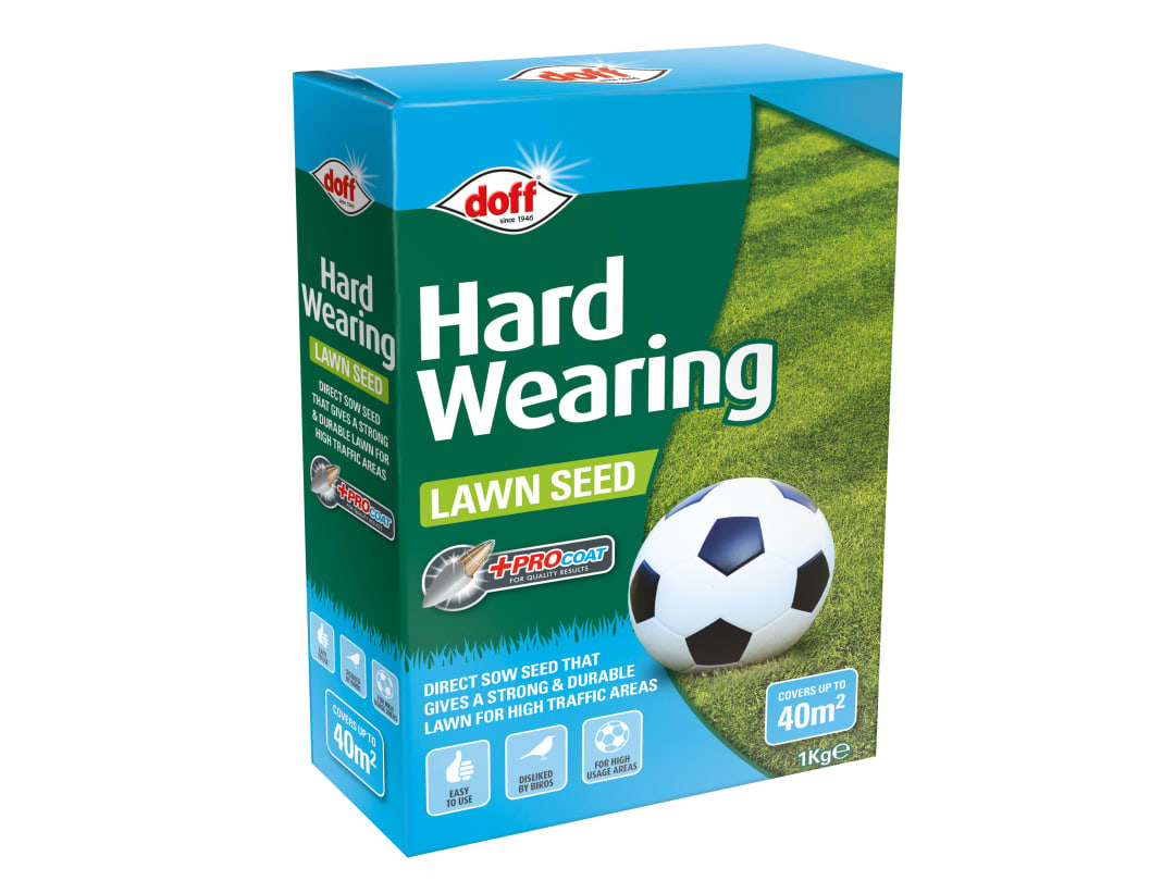DOFF Hardwearing Lawn Seed + Procoat 1kg F-LB-A00-DOF