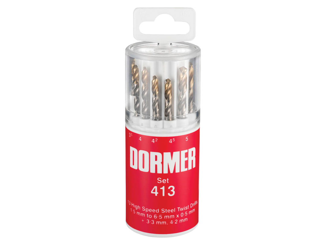 Dormer A094 No.413 HSS TiN Coated Drill Set of 13 1.5- 6.50mm x 0.5mm A094413