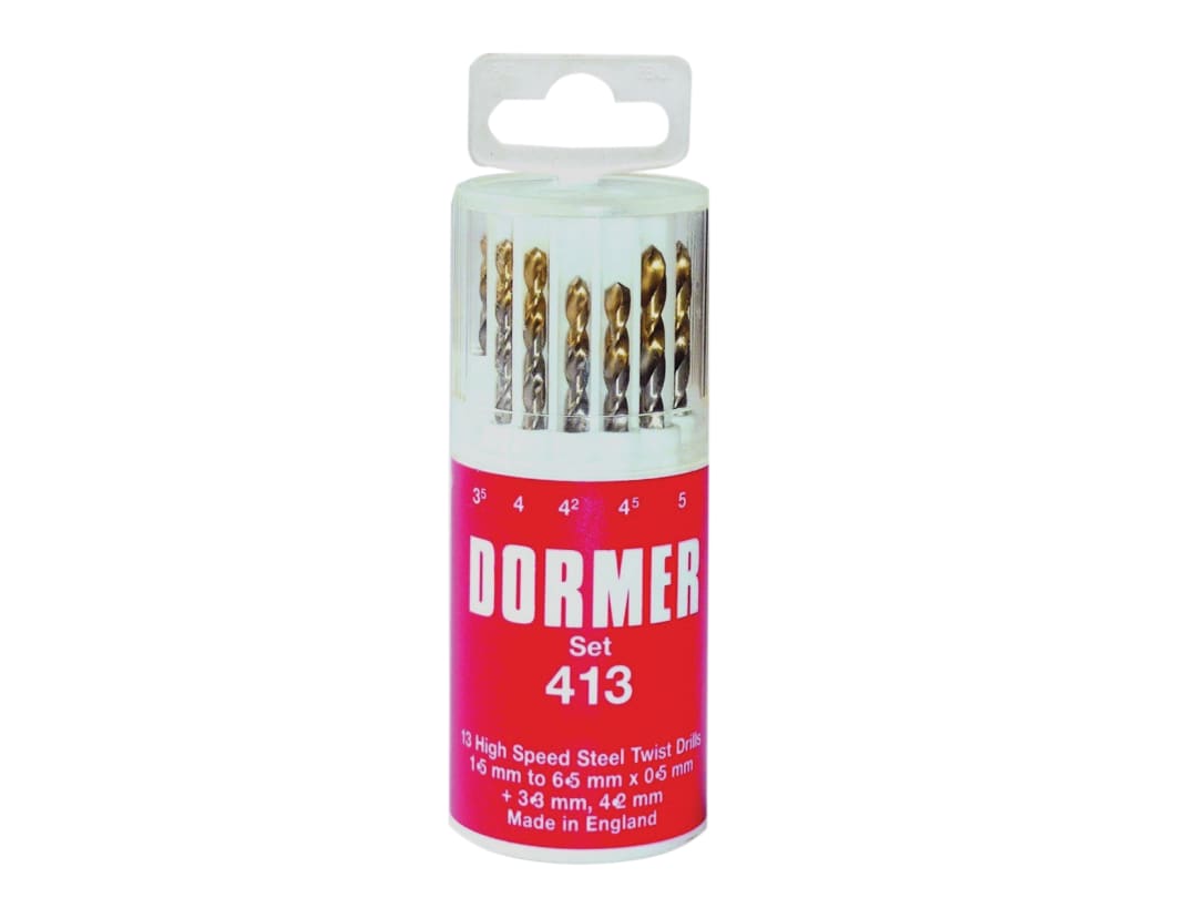 Dormer A094 No.419 HSS TiN Coated Drill Set of 19 1.00mm-10.00mm x 0.5mm A094419