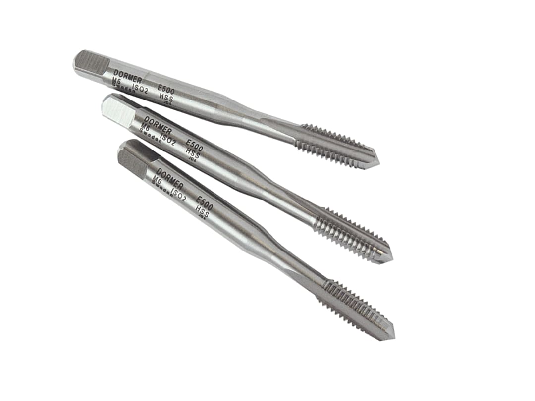 Dormer E500 HSS Coarse Tap Straight Flute 3mm Set of Three E500M3NO8