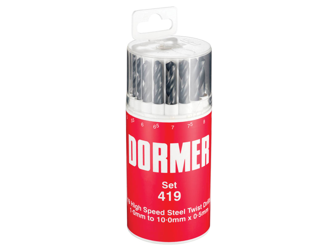 Dormer A191 No.419 Metric HSS Drill Set of 19 1.0-10.0 x 0.5mm A191419