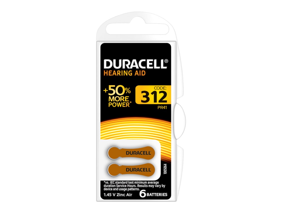 Duracell Hearing Aid Batteries Size 312 (6 Pack) S447