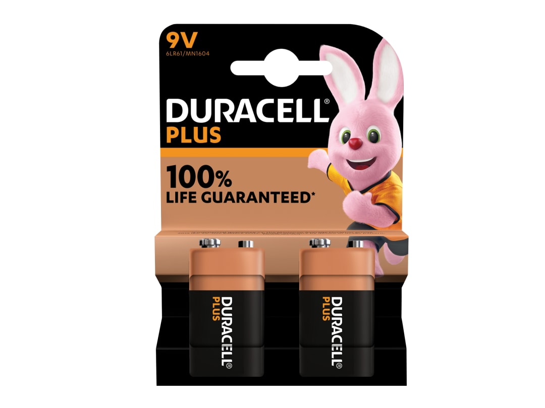 Duracell +100% Plus Power Battery 9V x 2 S18718 S18718