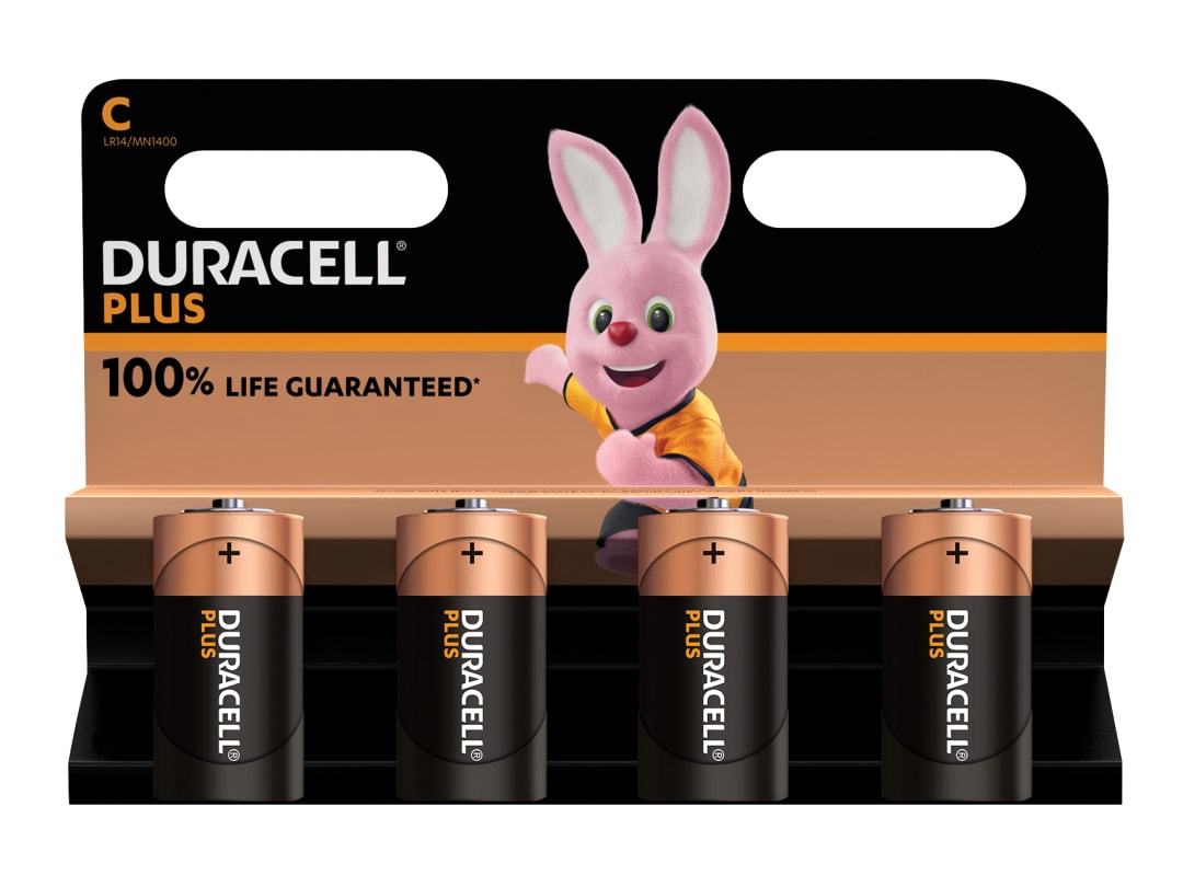 Duracell +100% Plus Power Battery C x 4 S18712 S18712
