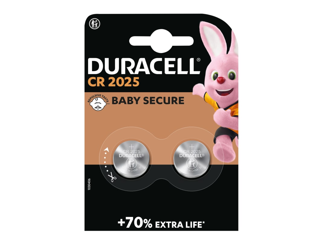 Duracell CR2025 Lithium Coin Battery x 2 S5736 S5736