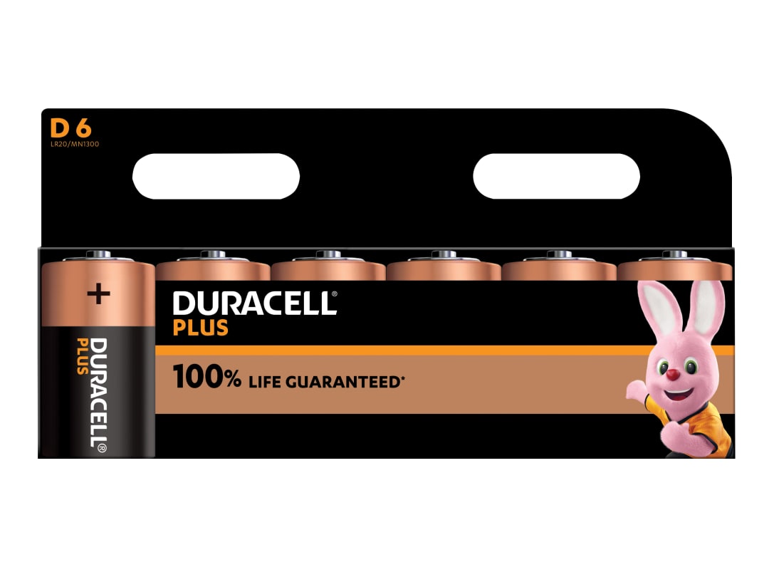Duracell D Cell Plus Power +100% Batteries (Pack 6) S18716