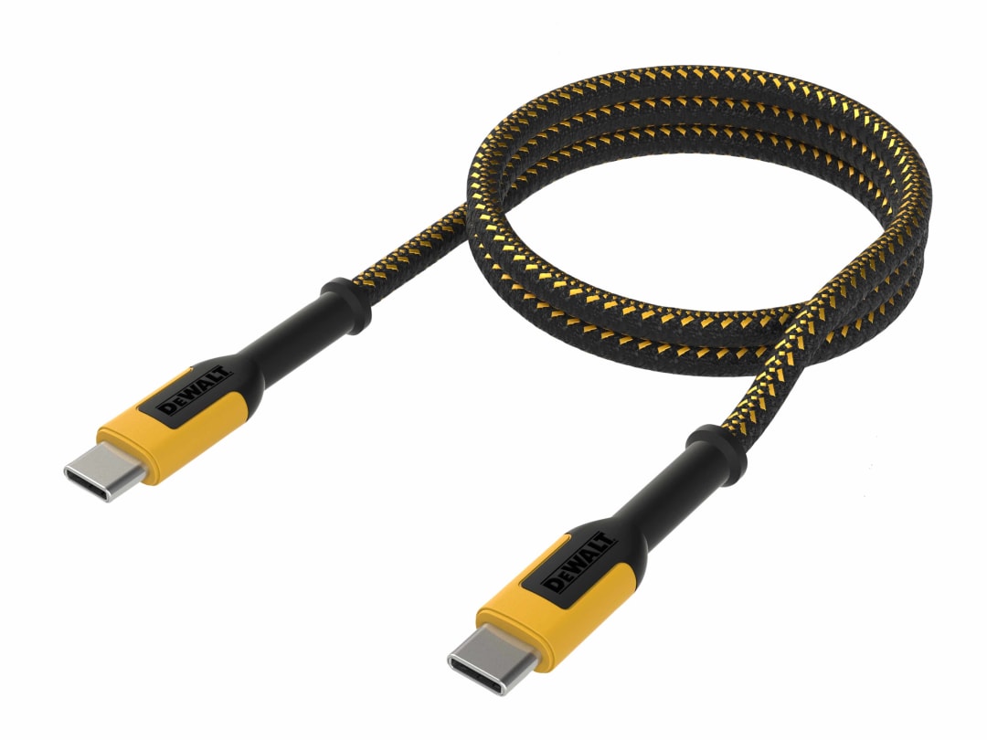 DEWALT Telecoms USB C to USB C 100W Reinforced Charging Cable 1.8m (6ft) 131 0007 DWG