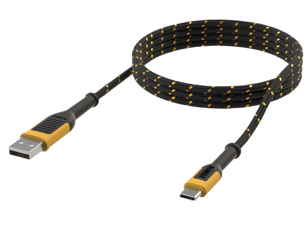 DEWALT Telecoms USB A to USB C Reinforced Charging Cable 1.8m (6ft) 131 1348 DWG